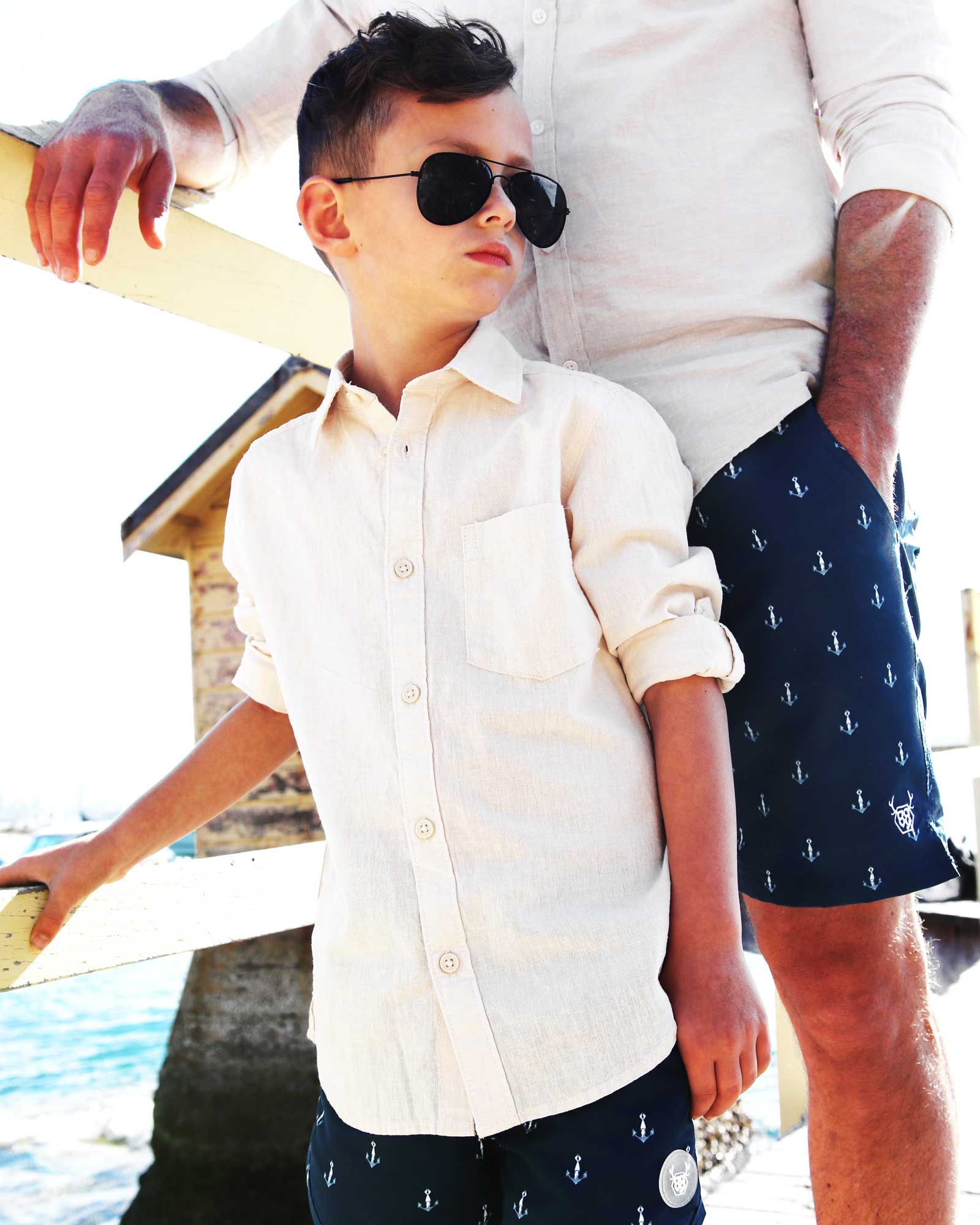 OOVY Kids Father & Son ECO Anchor Boardshorts